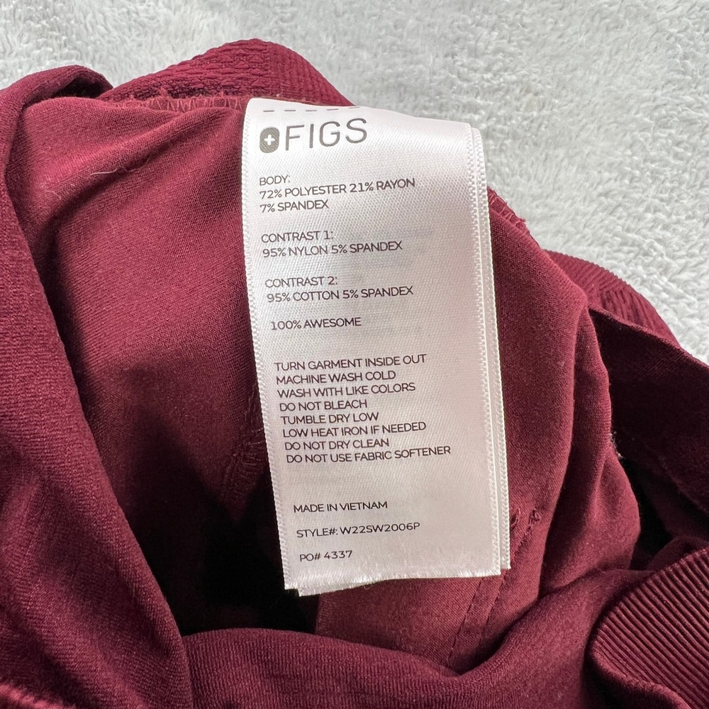 FIGS Maternity Scrub Set L/XL Burgundy Women Medical Jogger Uniform Set - Picture 12 of 16